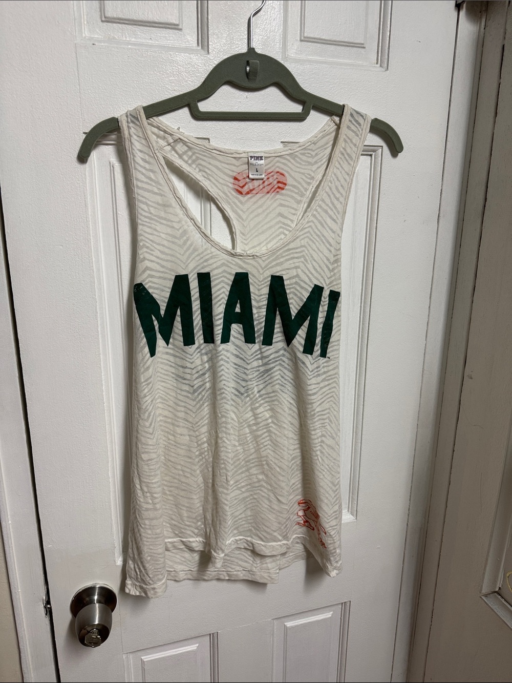 5th & Ocean White Tank Top University Of MIAMI Canes Victoria's Secret Pink